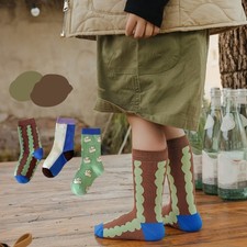 Kids Socks Mid Calf Seamless Breathable Sweat Absorbing Combed Cotton Children