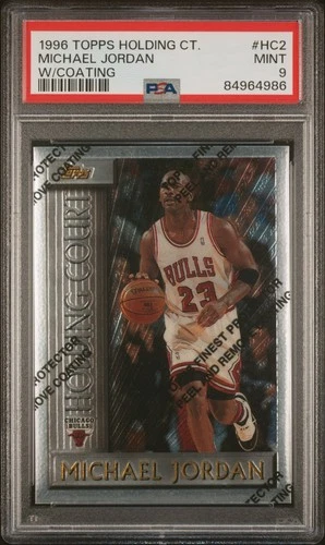 PSA 9 1996 TOPPS MICHAEL JORDAN HOLDING COURT W/ COATING MINT 9 NO GREENING