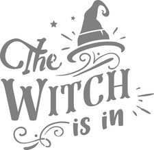 DIY Art Project Paint Reusable Stencil Silhouette - Halloween The Witch Is In