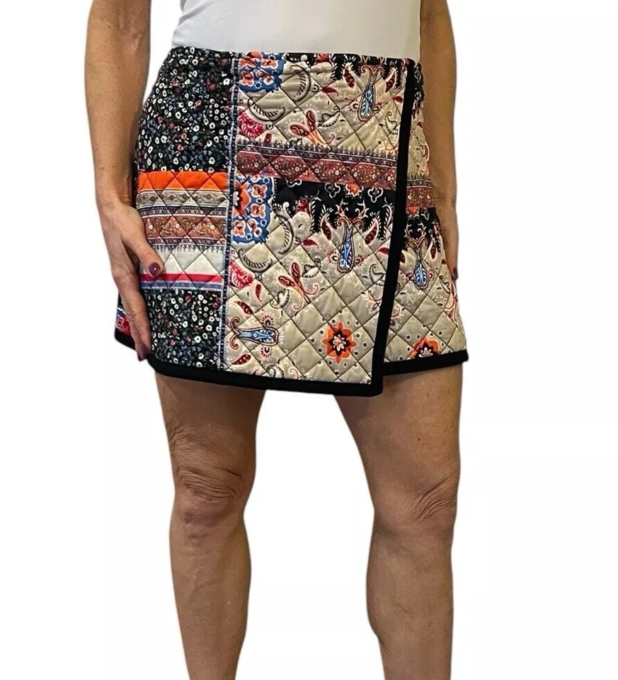 ZARA 女式迷你博客绗缝裹身班达纳·PAISLEY 多裙 5580/160 L — 第 2/4 张图片