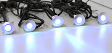 Set of 5 x 1w LED Outdoor Garden Decking Lights White Blue Green Round / Square