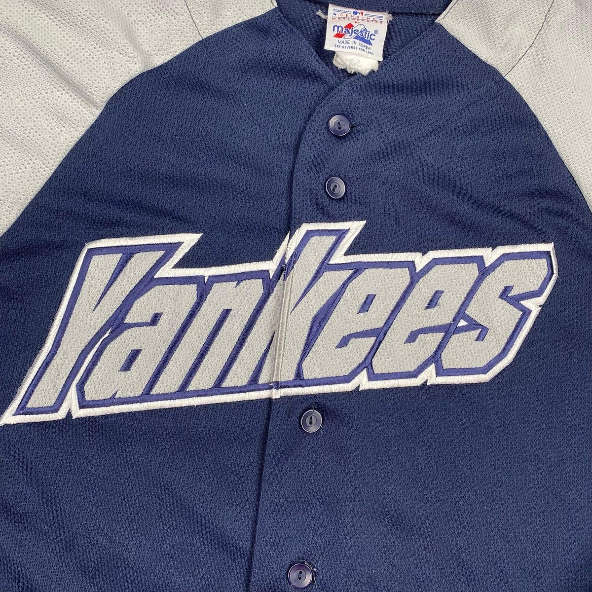 Vintage Majestic New York Yankees Jersey Size Medium Blue Grey