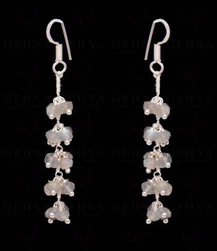 Labradorite #Gemstone Faceted Bead Earring In #925 #SterlingSilver - Picture 2 of 3