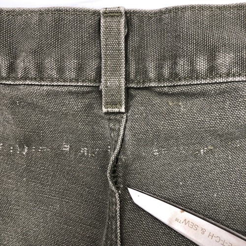 VTG Carhartt Canvas Carpenter Pants Mens 44x32 Green Grunge B11 MOS Work - Picture 17 of 19