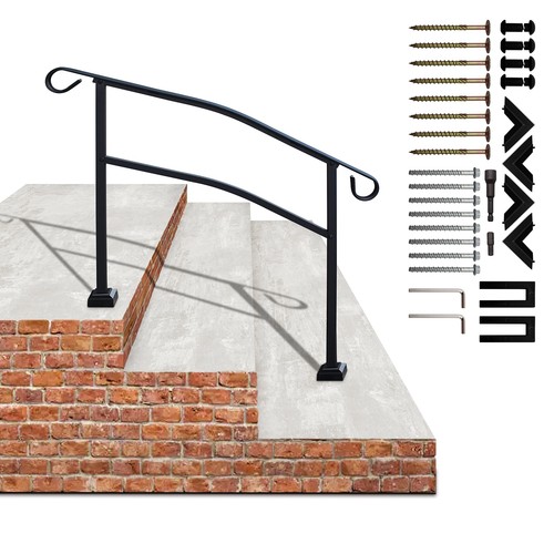 3-4 Steps Outdoor HandRails, Indoor Stair Railing Kit,Transitional Handrails ...