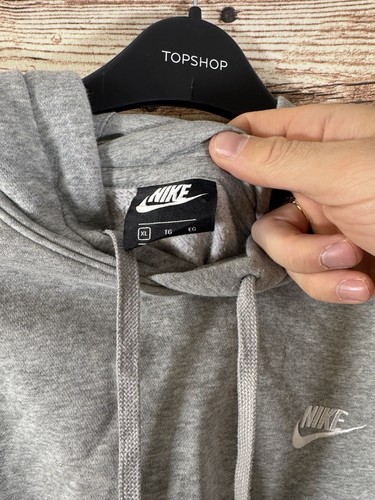 Nike Swoosh Logo Pullover Hoodie Athletic Sweatshirt Grey Men’s Size XL - Picture 5 of 5
