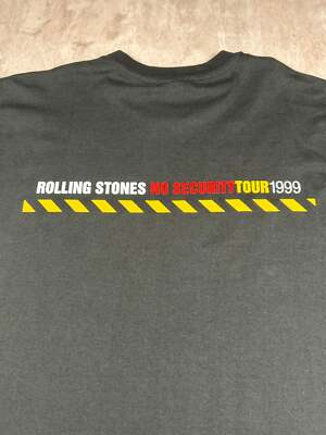 Vtg 1999 Rolling Stones No Security Tour Black T-Shirt Anvil Men's