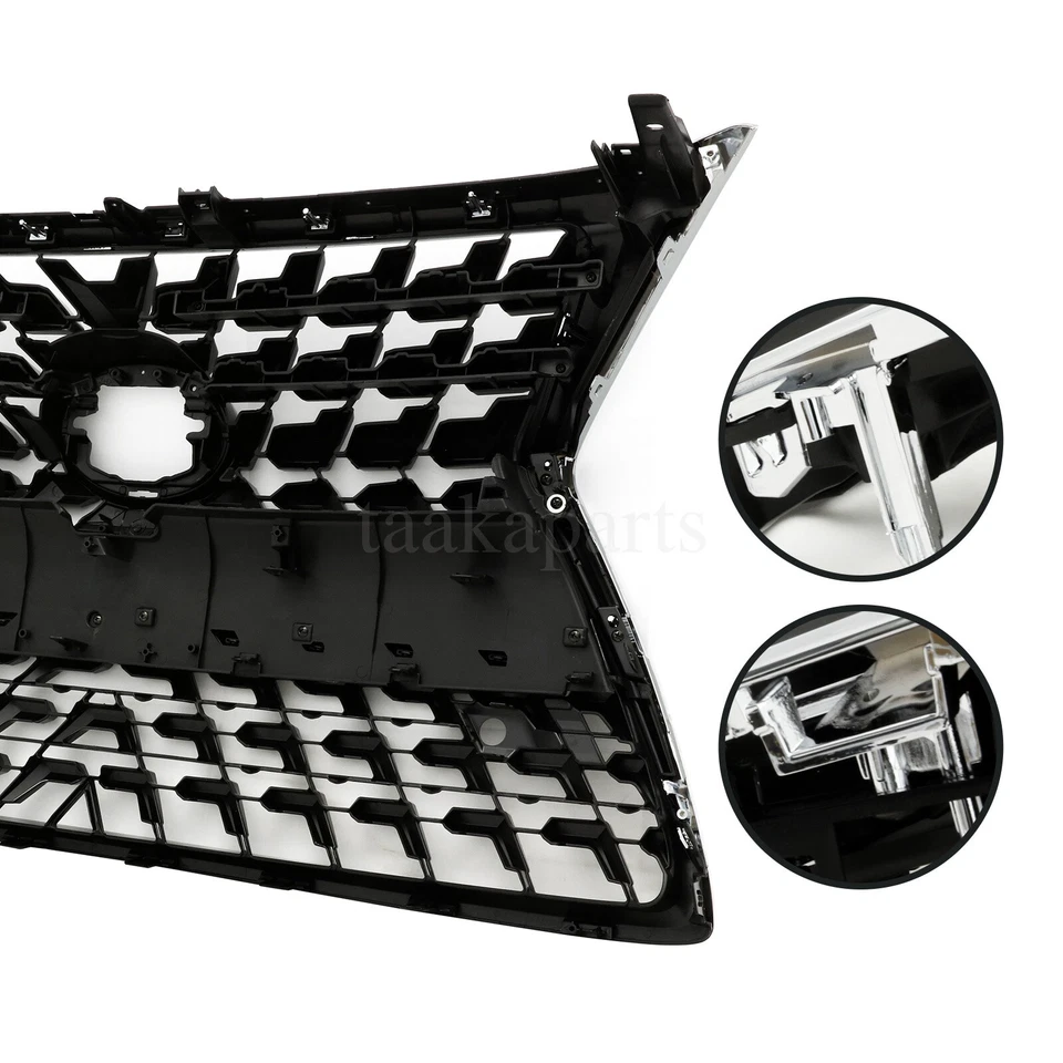 Front Bumper Grille Grill Black W/Chrome Trim For 2014-2022 LEXUS GX460 Foto 2 de 4