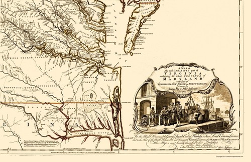 Historic State Map - Virginia Maryland - Jefferys 1751 - 23 x 35.45 - Picture 3 of 20