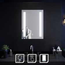 ELEGANT Bathroom Mirror with LED Lights Illuminated Demister Wall Mounted IP44