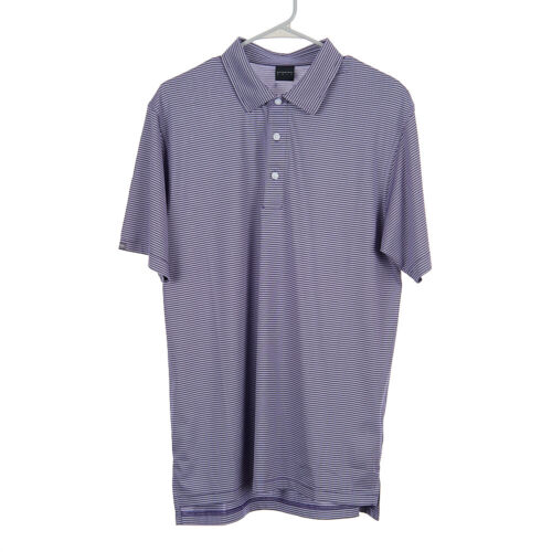 DUNNING Golf Polo Purple Stripes Men's Medium - Picture 1 of 9