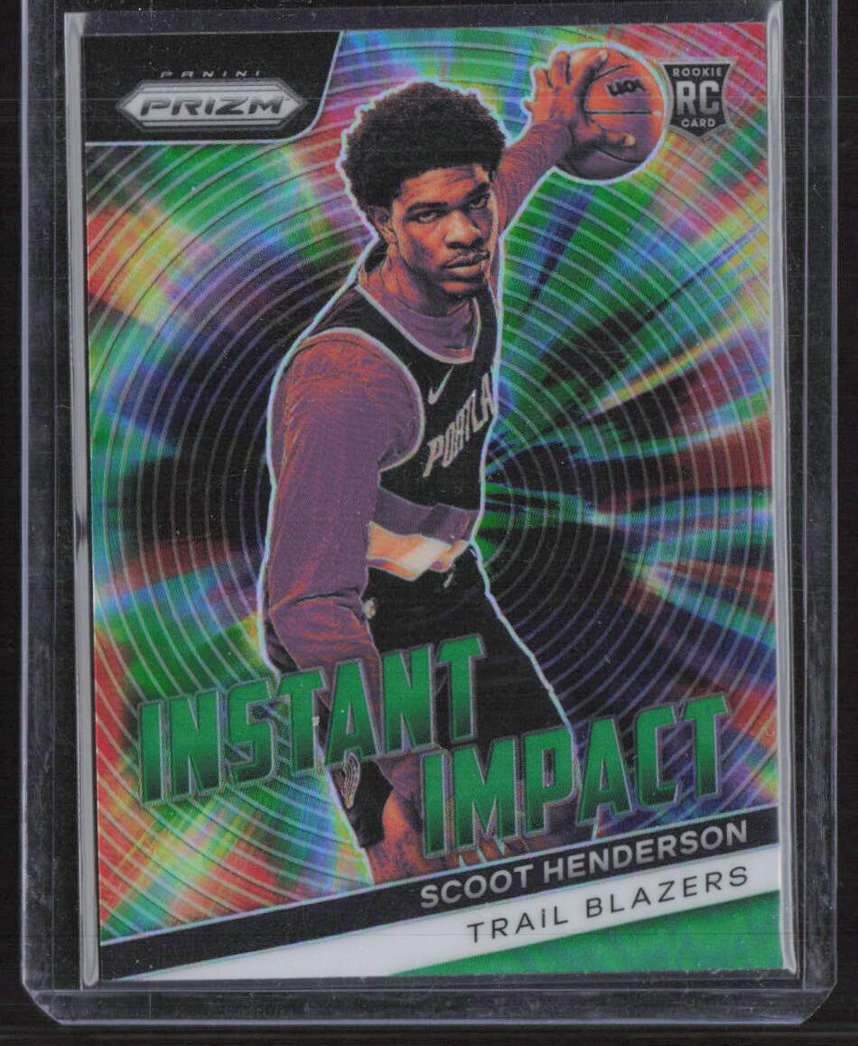 2023-24 Panini Prizm #9 Scoot Henderson Instant Impact Green Prizm Rookie