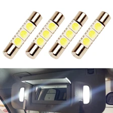 4 x White LED 6614F 6641 TS-14V1CP F30-WHP Fuse Visor Vanity Mirror Light Bulbs