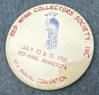 Vtg Red Wing Collectors Society Convention Pin Button MN Pottery 1981