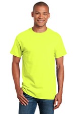 Gildan 2000 Safety Short Sleeve T-Shirt Blank 50/50 6oz Tee HIGH VISIBILITY ANSI