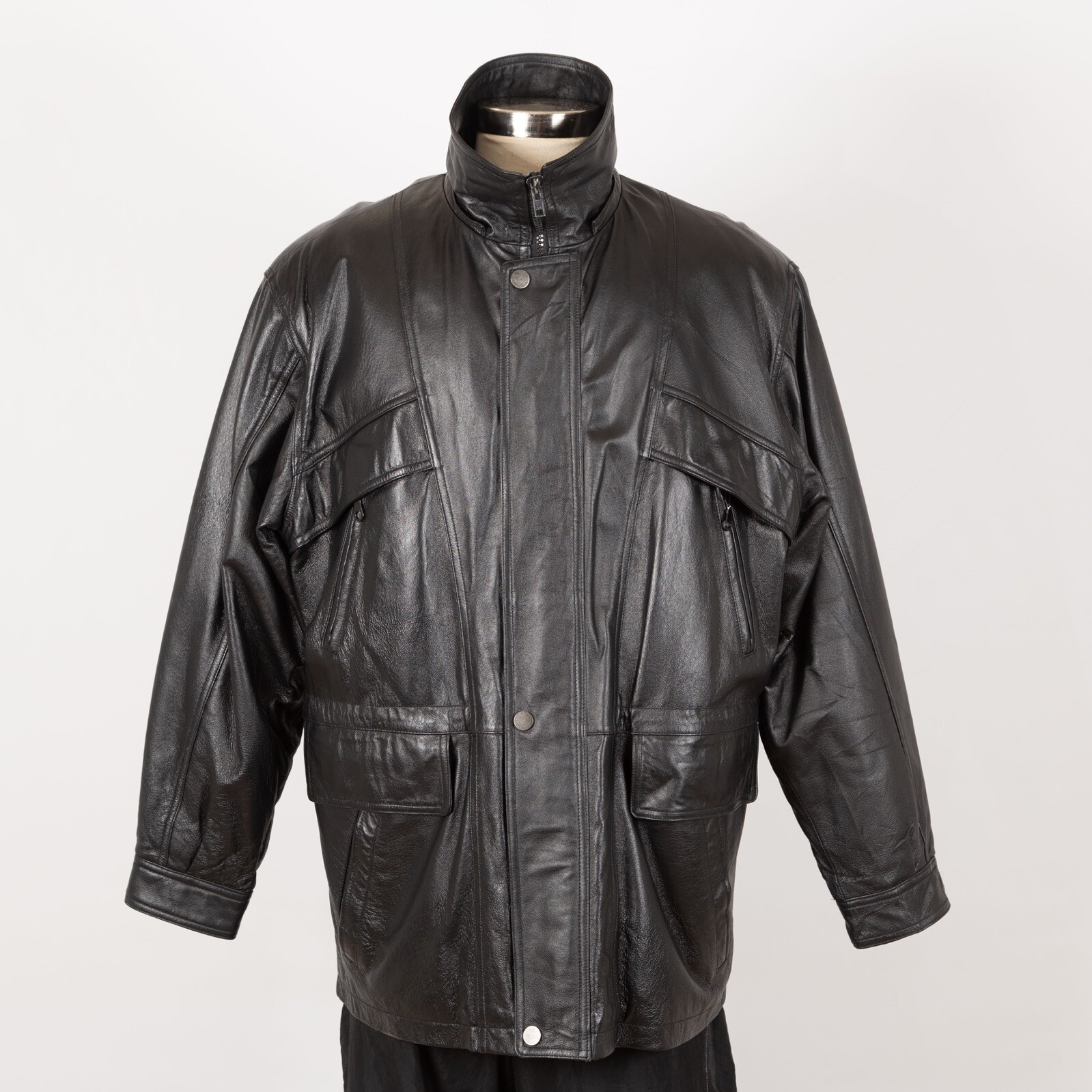 Charles Klein Vintage Leather Jacket Size L Removable Liner - Photo 2 sur 12