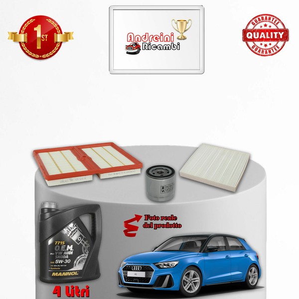 Set Service 3 Filter Und ÖL Audi A1 GB 1.0 Tfsi 70KW 95CV Von 2018->-image