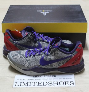 NIKE KOBE 8 VIII SYSTEM MINE GREY BLACK PURPLE RED 555035-003 MENS US 7.5 SIZE | eBay