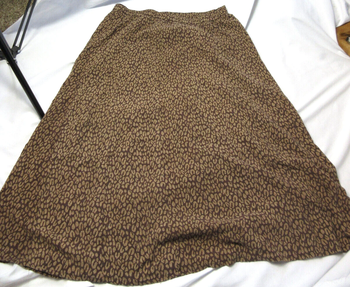 Cathy Daniels Womens Long Brown Pattern Skirt Viscose SZ XL RN#67830 EUC