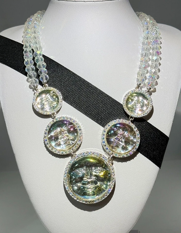 KIRKS FOLLY GLORIOUS SEAVIEW WATERMOON NECKLACE CRYSTAL  DREAM - Image 3 of 4