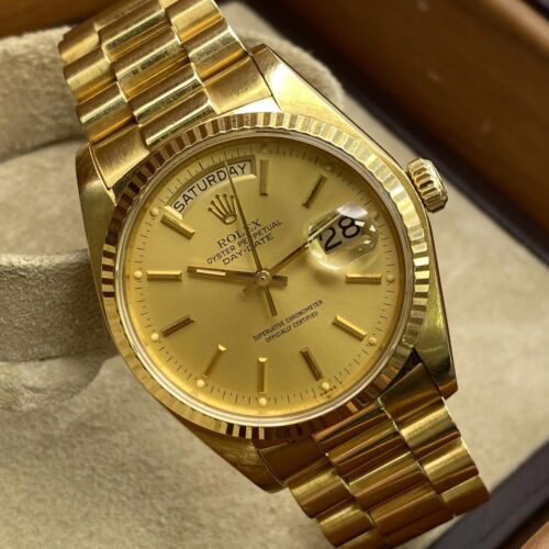 Rolex President 36mm Day-Date 18038 Yellow Gold Champagne Dial Automatic Watch - Picture 2 of 7