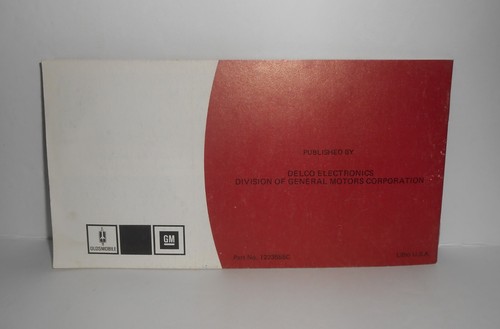 Vintage Oldsmobile Delco AM/FM Stereo Radio Owner's Guide - Picture 2 of 3