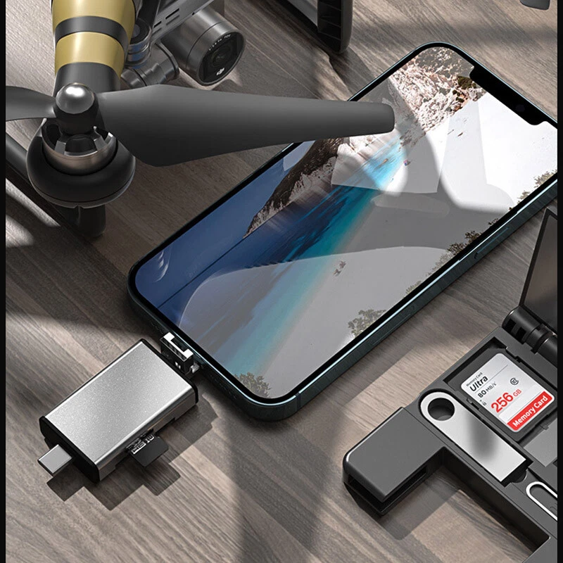 MMC Card Case USB-C SD/TF Card Reader HUB for iPhone Android Trail Camera Drone - Image 3 of 4
