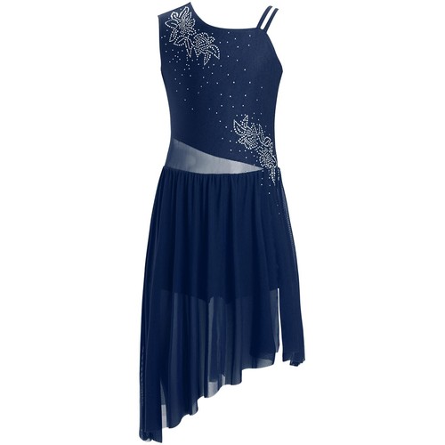 Kids Girls Dresses Asymmetrical Dress Photo Props Leotard Dance Unitard Modern - Picture 25 of 49