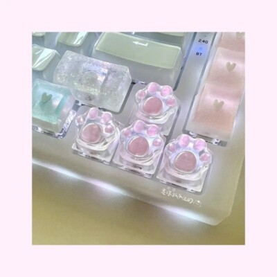 Pink Cute Cat Paw For Mechanical Keyboard Cherry MX Switch DIY Custom Key Cap