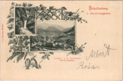 Old postcard AK Schellenberg - Panorama - Almbachklamm GERMANY (1065906)