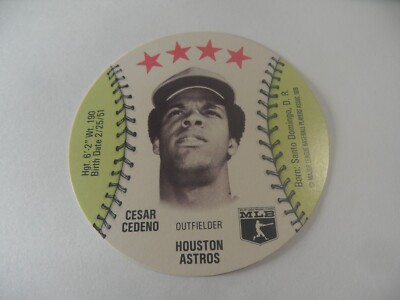 7A-35 1976 ISALY'S DISCS BASEBALL CARD CESAR CEDENO HOUSTON ASTROS