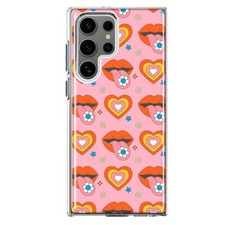 Mundaze Case for Samsung Galaxy S22 Ultra Cover Retro Groovy Hearts