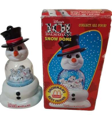 Mcdonalds Ornament Happy Meal 101 Dalmations Snow Dome Snowman's Best Friend 96'