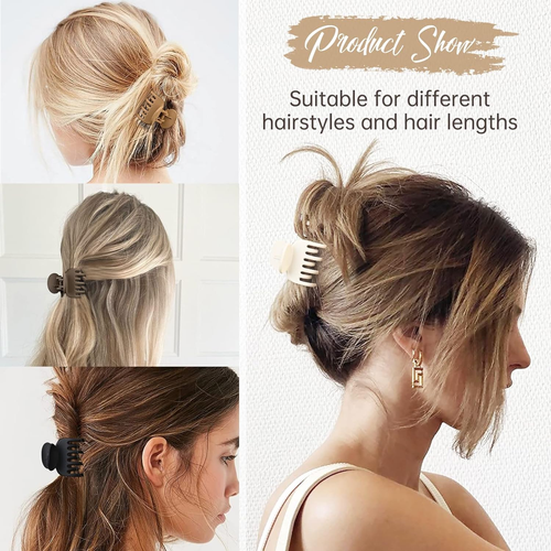 DEEKA Doppelreihige Zähne Haarspangen kleine Krallenspangen für dünnes Haar 4er Pack 1,6" Medium - Bild 3 von 12