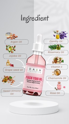 Peach Natural Yoni Oil Vaginal Wetness pH Balance Remove Odor Itching (60ml) - Picture 3 of 7
