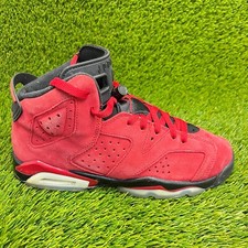 Nike Air Jordan 6 Retro Toro Bravo Boys Size 7Y Red Basketball Shoes Sneakers