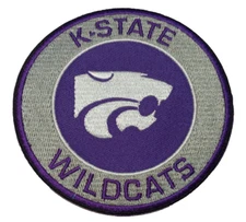 Kansas State Wildcats~Embroidered PATCH~3 1/2" Round~Iron or Sew On
