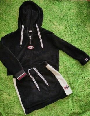 FILA McBEE Cecil McBee collaboration Boa Hoodie and Jupe Setup vêtements noirs - Photo 1/4