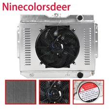 3 Row Radiator&Shroud Fan For 1959-1965 Chevy Impala Biscayne Bel Air El Camino