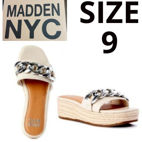 Mujer Madden NYC Talla 9 Cadena Alpargata Color HUESO NUEVO CON ETIQUETAS HUESO - Imagen 1 de 14