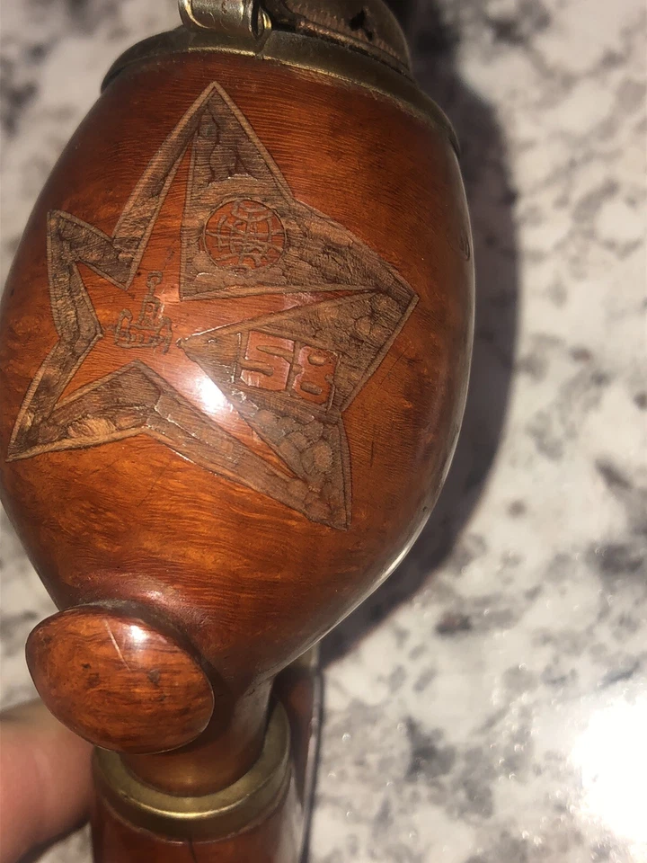 1958 Brussels Word’s Fair Expo 58 Exposición PIPA DE MADERA De colección Bélgica Antigua Foto 2 de 4