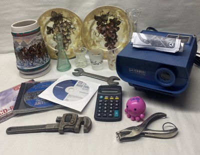 Junk Drawer Lot Random Office Tools Shots Electronic Decor Lot #