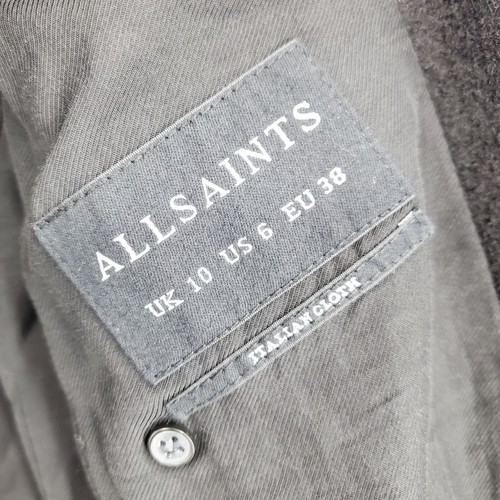 All Saints italienisches Tuch Ellis Tia Boucle Wolle Damen formell Trenchkleid Mantel - Bild 4 von 11
