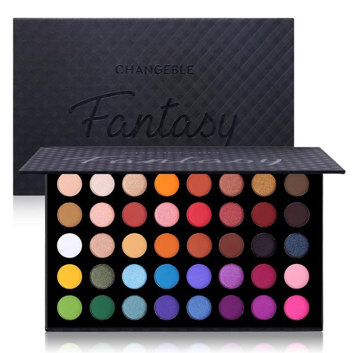 Highly Pigmented Eyeshadow Palette, Matte & Shimmer, Long-Lasting Colors