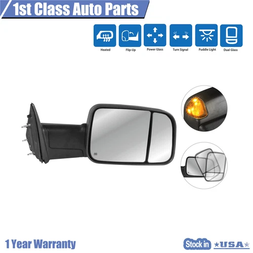 Right Mirror Tow Power Heated Signal Puddle Light Fits 2013-2017 Ram 1500