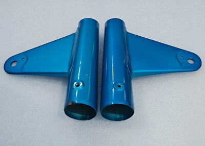 KAWASAKI 100 G7 G7T G7TA G7S G7SA KH100 FRONT FORK COVER UPPER BLUE SET NOS