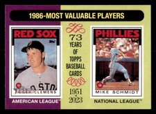 2024 Topps Heritage #197 Roger Clemens / Mike Schmidt Red Sox/Phillies
