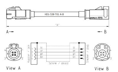 Câble USB FAKRA HSD LVDS 1,4m Pour BMW, Mercedes - Femelle Vers Mâle - Réf. AC-HSDZSJ...