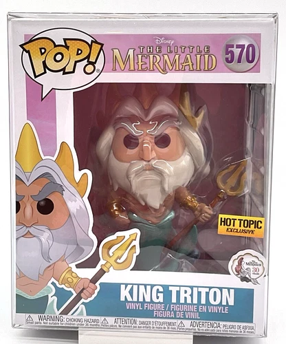 King Triton Pop #570 The Little Mermaid 6 Inch Hot Topic Excl Funko 2019 Vaulted
