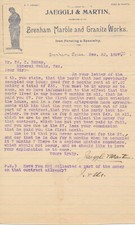 Brenham, Texas - Lettre de Jaeggli & Martin/Brenam travail marbre et granit